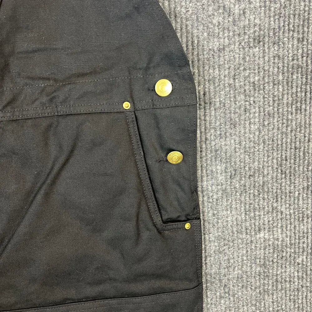 Carhartt Mens Firm Duck Insulated Bib Overalls Size 2X Tall Black Work Wear